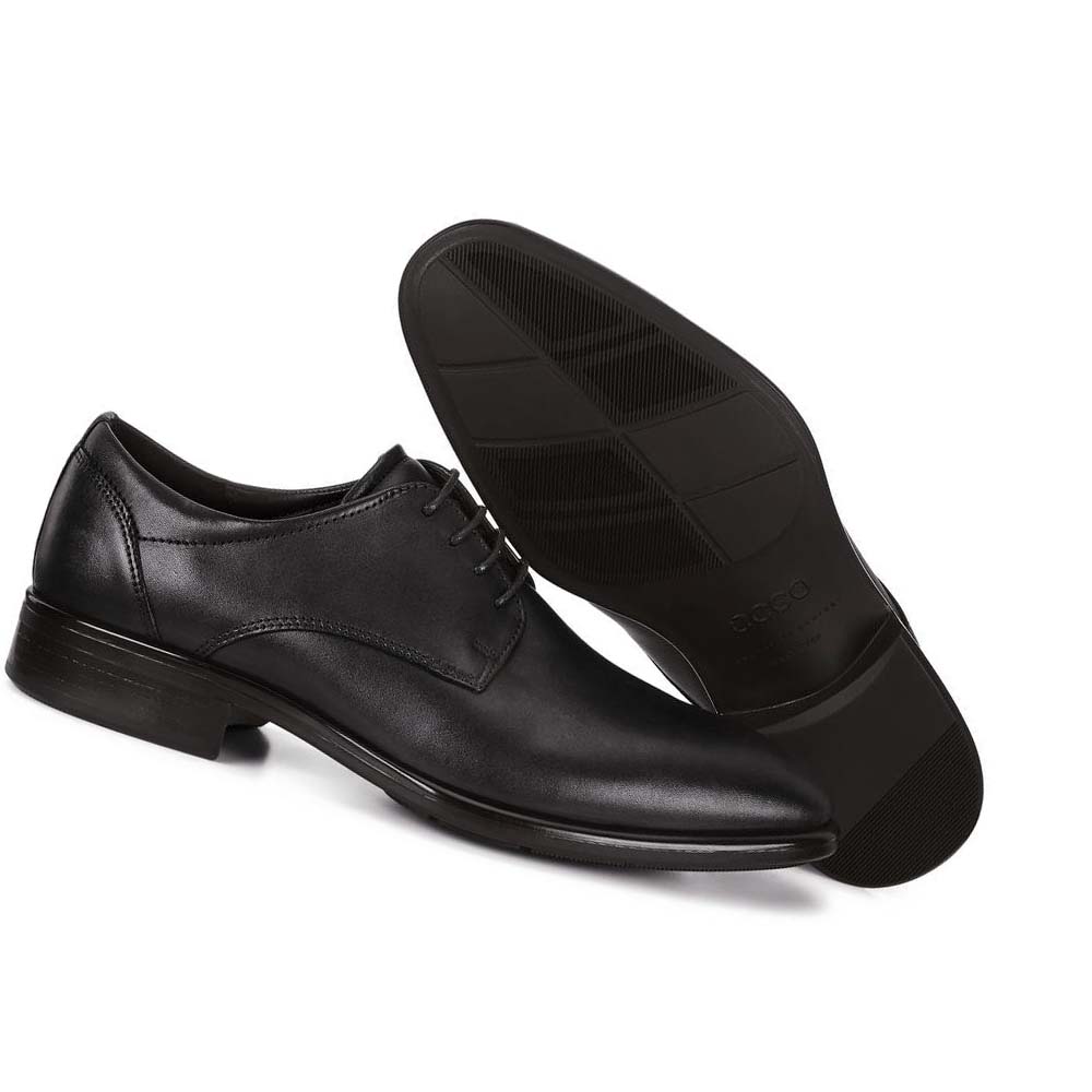 Férfi Ecco Citytray Plain Toe Ruha Cipő Fekete | HU 512XYU